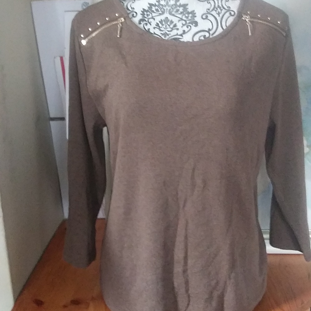 Rafaella brown long sleeves top size LP